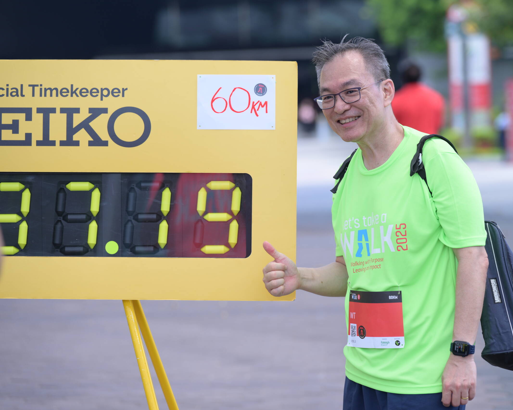 60km finisher at Sports Hub, taken by volunteer photo ZX